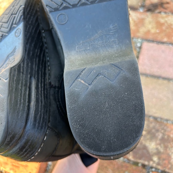 Frankie Dansko Clog Boots Oiled Black Used 38 Womens 8 Bootie Chelsea - Picture 5 of 14